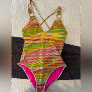 Becca Colorful Striped Swimsuit